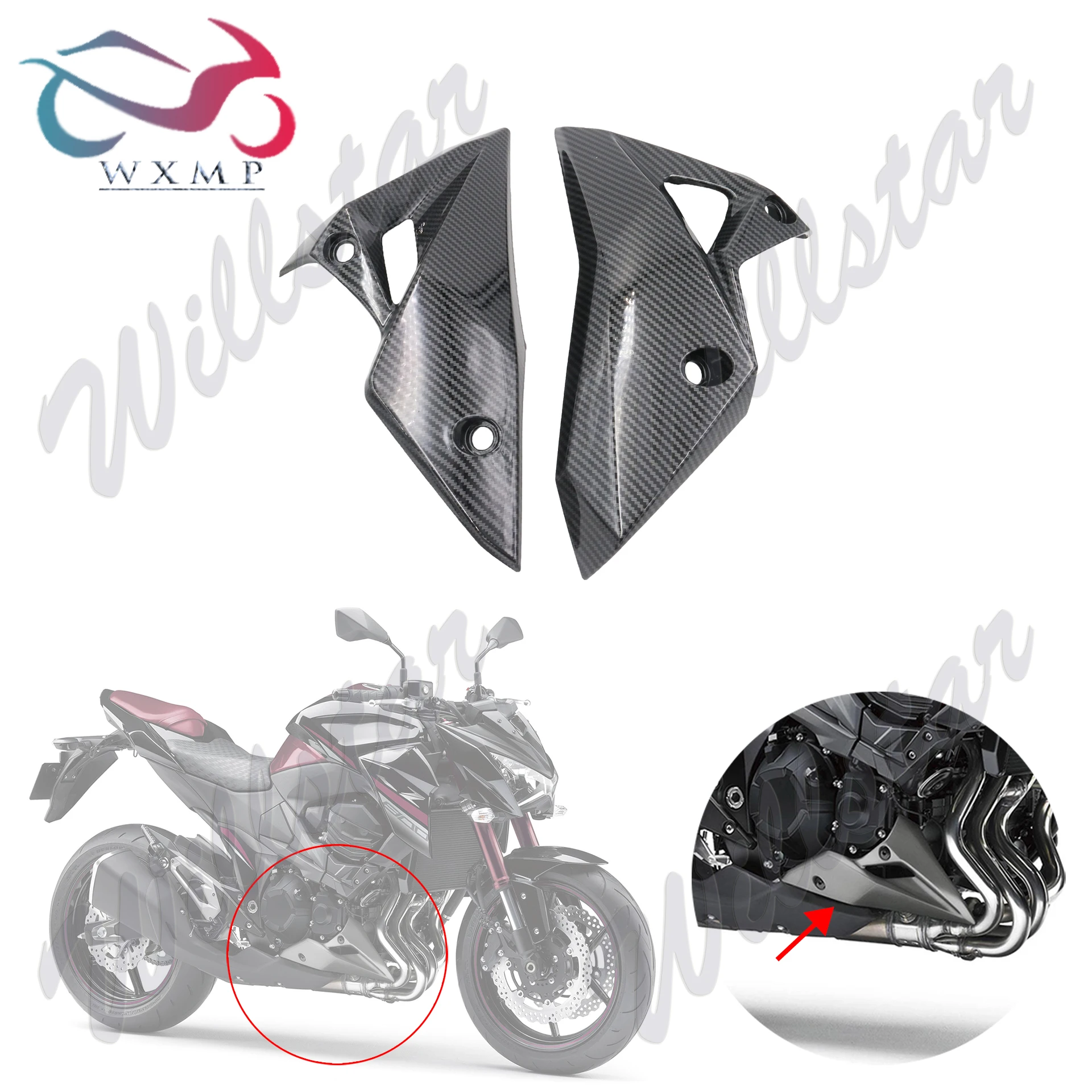 Carbon Fiber Color Motorcycle Shell Injection Molding Fairing Single Purchase Option For Kawasaki Z 800 Z800 2013 - 2016