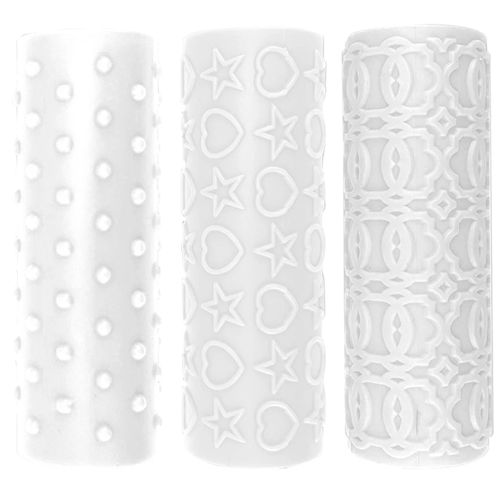 3 قطعة غصين الأسطوانة دائم البلاستيك الملمس عصا Diy بها بنفسك مجوهرات الطين القرط أداة النقش الفخار Stamps بوليمر كلاي الحرفية