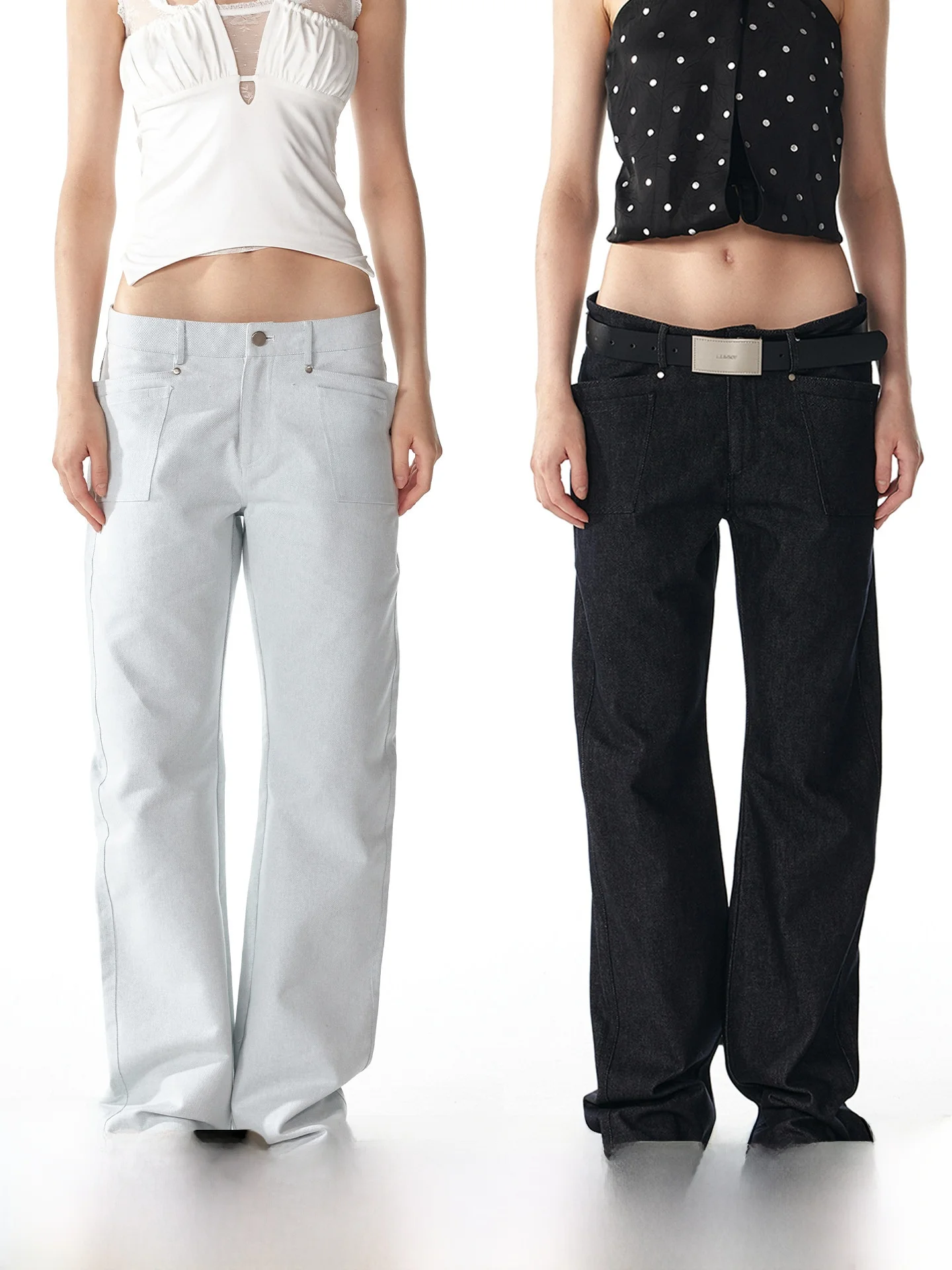 

Low Waist 00% Cotton Denim Pants Casual Faionable Commuter Long Trousers Versatile Items All Seasons Wide Leg Loose Fit