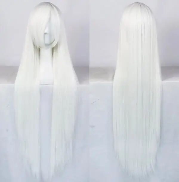 

Synthetic Long Straight White Princess Cosplay Wig with Bangs Synthetic Wig for Anime Halloween Carnival Comic Exhibition Hair