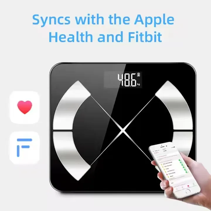 Bluetooth Glass Bathroom Scale Digital Body Fat Analyzer Smart Weight Scale