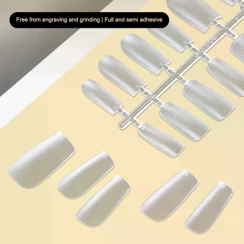 100pcs/Box Matte Fake Nails NO Polishing Press On False Nails Medium Short Design High Matt Soft Gel Nail Tips For Extension