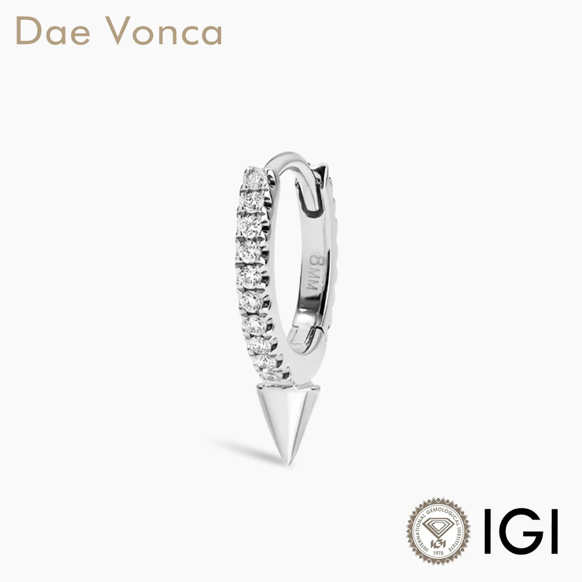 Round Cut Lab Diamond Single Earring D/E Color VS/VVS Clarity Lab Created Diamond Hoop Earring 9K/14K/18K Gold Fine Jewelry