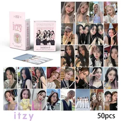 50 Stks/set Kpop Itzy Album Laser Kleine Kaart Lomo Kaart Yeji Lia Ryujin Chaeryeong Yuna Meisje Cadeau Briefkaart Glitter Fotokaart