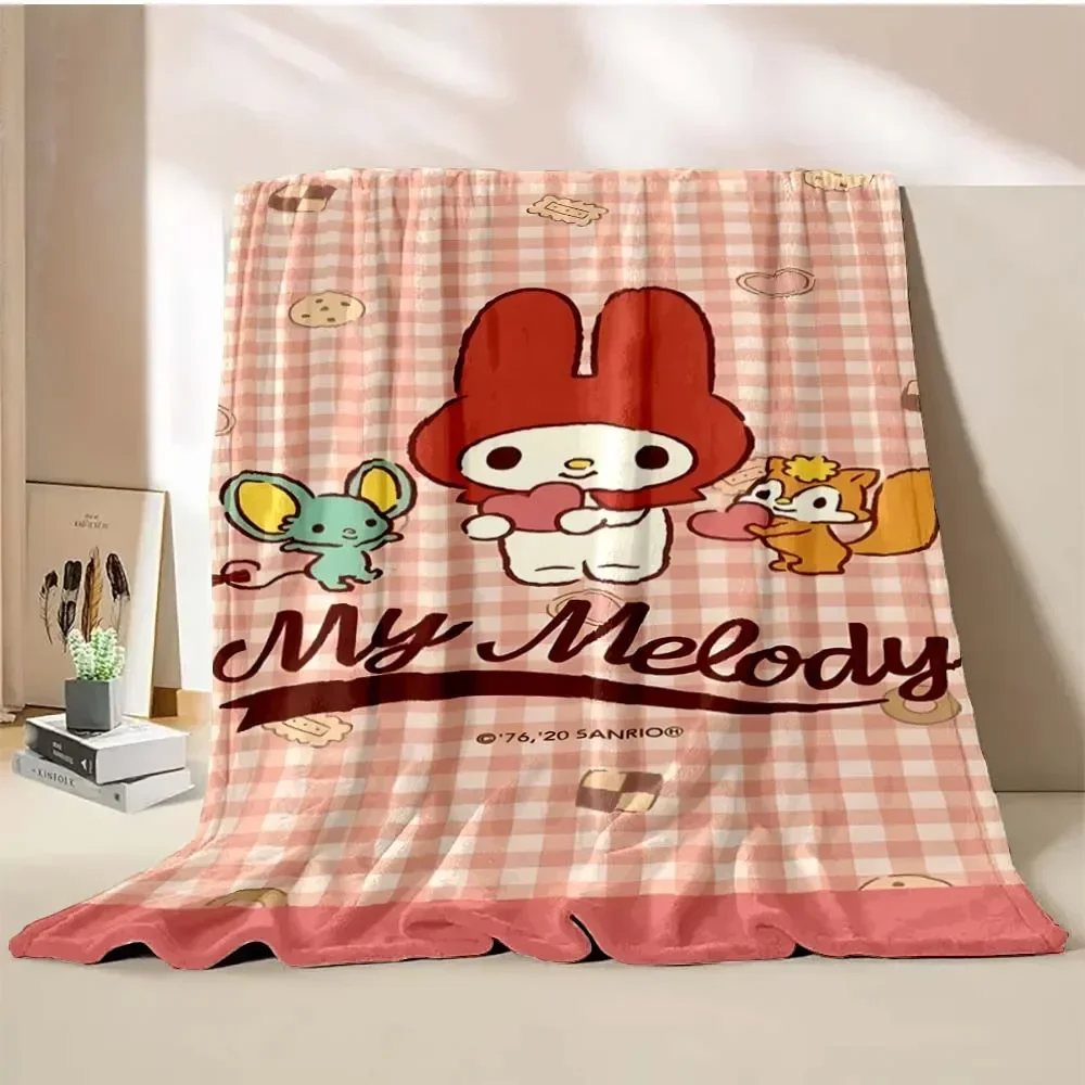 My Melody Soft Plush Blanket Sanrio Soft Fluffy Quilt Thicken Children Nap Blanket Cartoon My Melody Sofa Blanket  Adult Gift