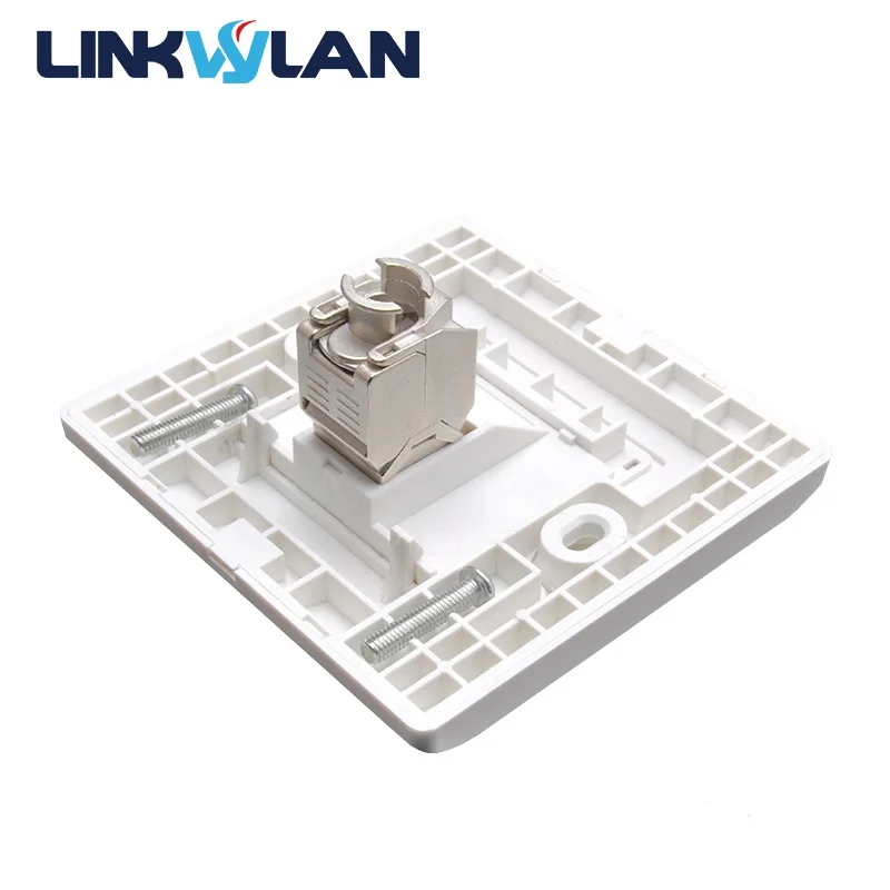 Linkwylan 86x86mm Single Port 1port Face Plate / Wall Plate - Wall Mount for Installation with RJ45 & RJ11 Keystone Jacks