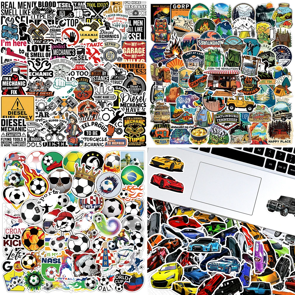 10/30/50PCS Cartoon Pattern Sticker Series Creative Sports Car Graffiti Helmet Luggage iPad Laptop Notebook Decoration Wholesale