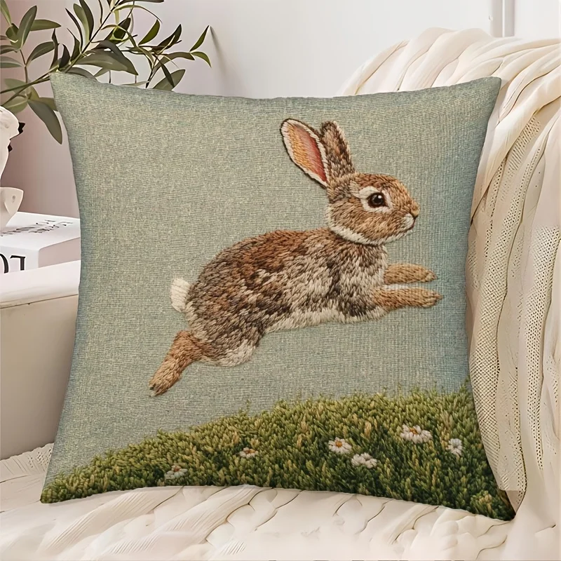 

Винтажные наволочки с кроликом, наволочка для стула, гостиной, уютная наволочка на молнии для дивана, домашний декор для спальни