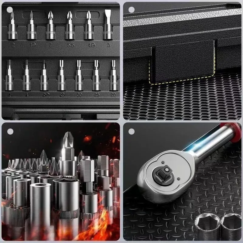46PCS 1/4 Dopsleutel Automotive Gereedschap Onderhoud Gereedschapskist CRIN Injector Demonteren Tool