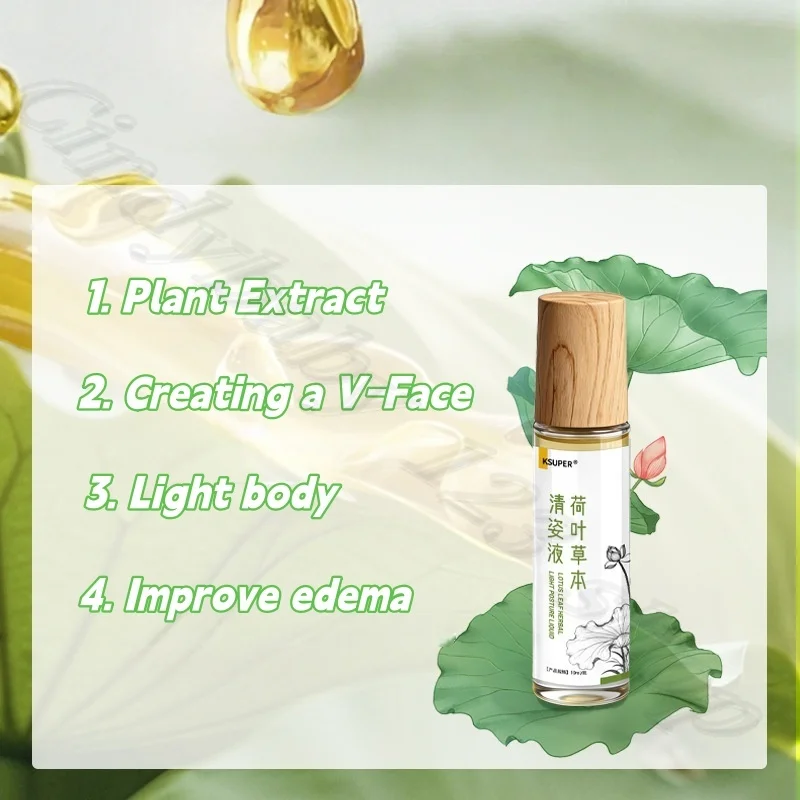 V-Face Soso Lotus Leaf Herbal Facial Essence Mild Edema Relief Ice Feeling Ball Massage Essence Oil 10ml