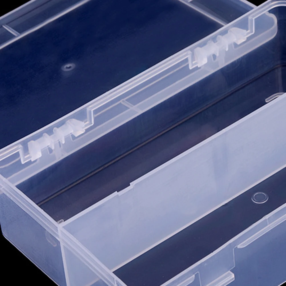 

2PCS 2 Grids Multifunctional Storage Organizer Manicure Tools Container Jewelry Earring Components Case Box