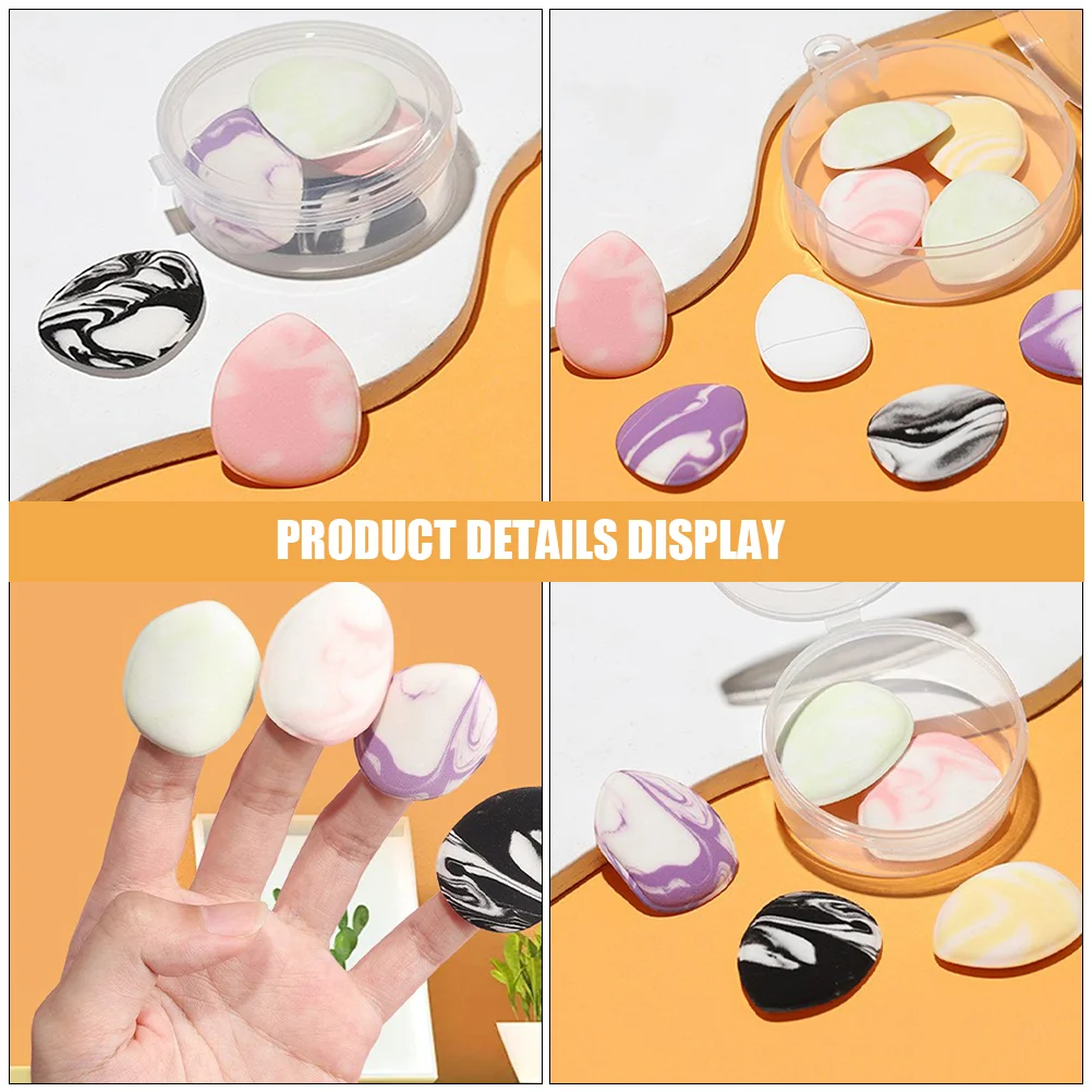 10 Pcs Stereotypes Finger Puff Mini Blender Polyurethane Drop Shaped Makeup Sponges