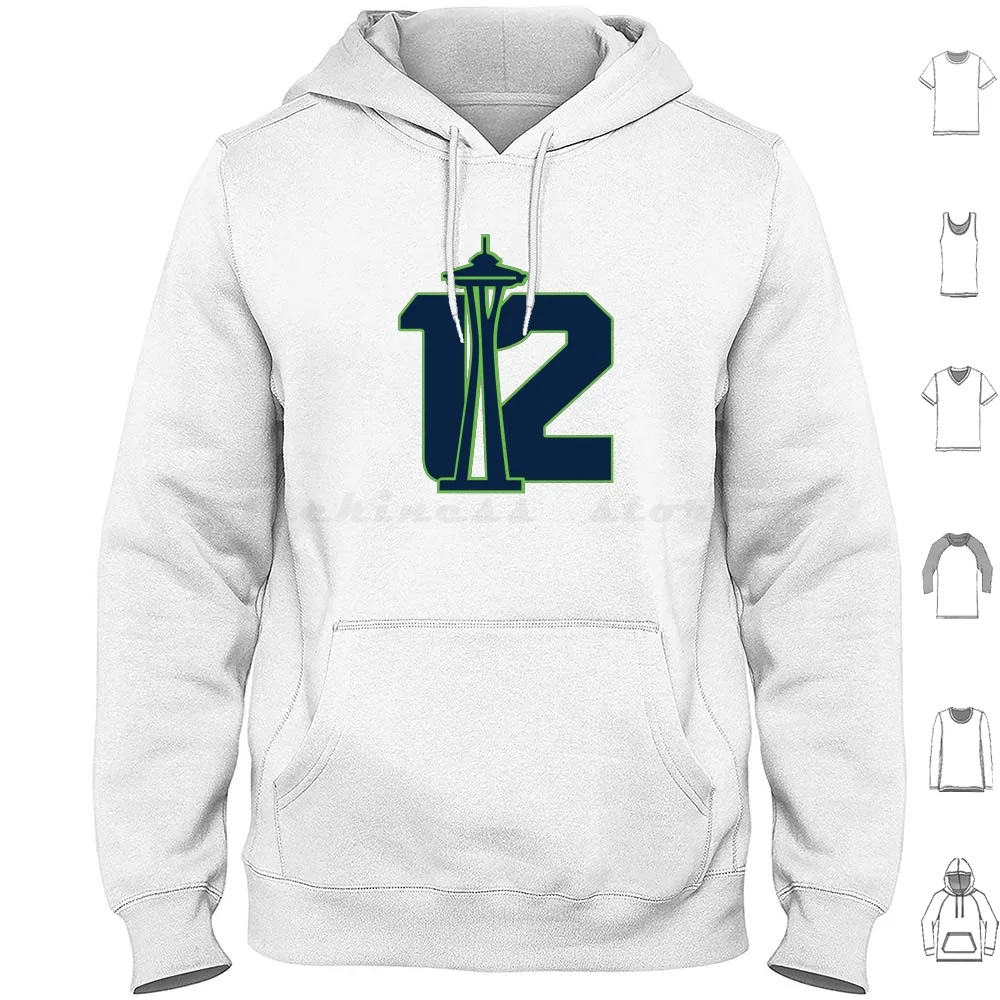 Seattle'S 12Th Man Hoodie cotton Long Sleeve Washington Marshawn Lynch Richard Sherman Russell 12Th Football