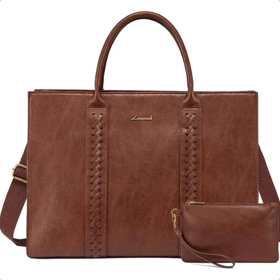

Laptop Tote Bag for Women Leather Work Bag With Cup Holder Waterproof Computer Purse Profional Briefcase Office Shoulder Handb