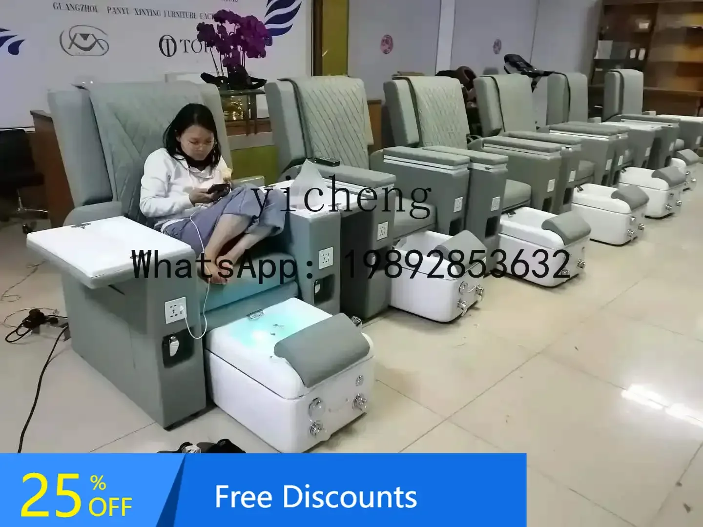 

AA with Wash Sink Push Basin Surf Reclining Chair Electric Manicure Foot Sofa Multifunctional Care Chair