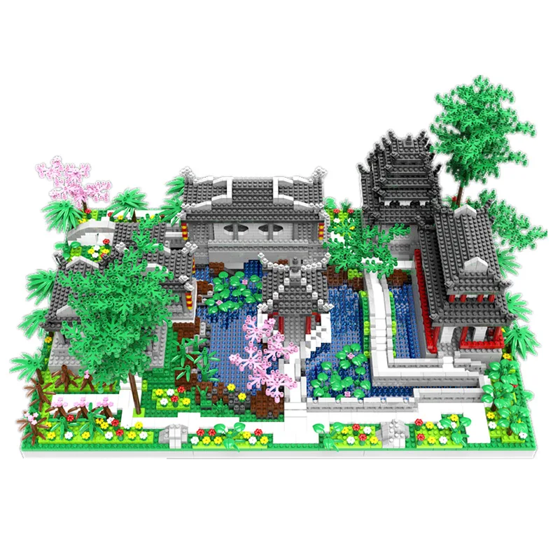 NEW China Building Blocks Suzhou Garden Building Scene Micro Particle Assembly Toy High Difficulty CHILDREN'S Toy Decorations view 2