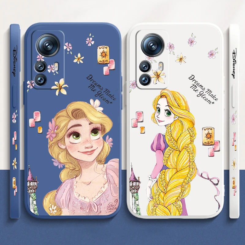 Princess Tangled Rapunzel Liquid Left Rope For Xiaomi Mi 14 13T 13 12T 12 11T 11i 11 A3 10T 10 9 Pro Lite Ultra 5G Back