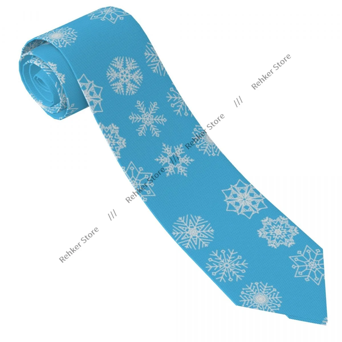 رقاقات الثلج البيضاء خلفية زرقاء ربطة العنق ربطة العنق الملابس والاكسسوارات