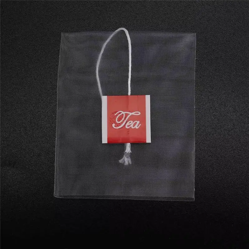 Image 4: ABUH - Nouveaux sachets de thé pyramidaux en nylon de 5,8 x 7 cm, 500 pièces, avec étiquette à cordon unique, sachets de thé vides transparents