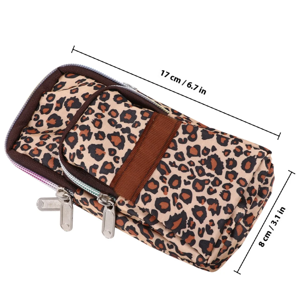 Fashion Leopard Print Shoulder Bag Multi-Use Portable Crossbody Pouch for Women Daily Commute Travel Running Storage Bag