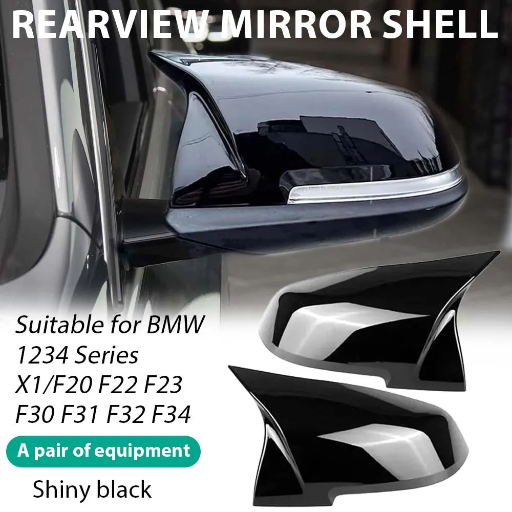 

1 Pair ABS Rear View Mirror Replacement For BMW For 1 2 3 4 Series F20 F30 F31 F32 F34 Glossy Black Modified Style Shell Cover