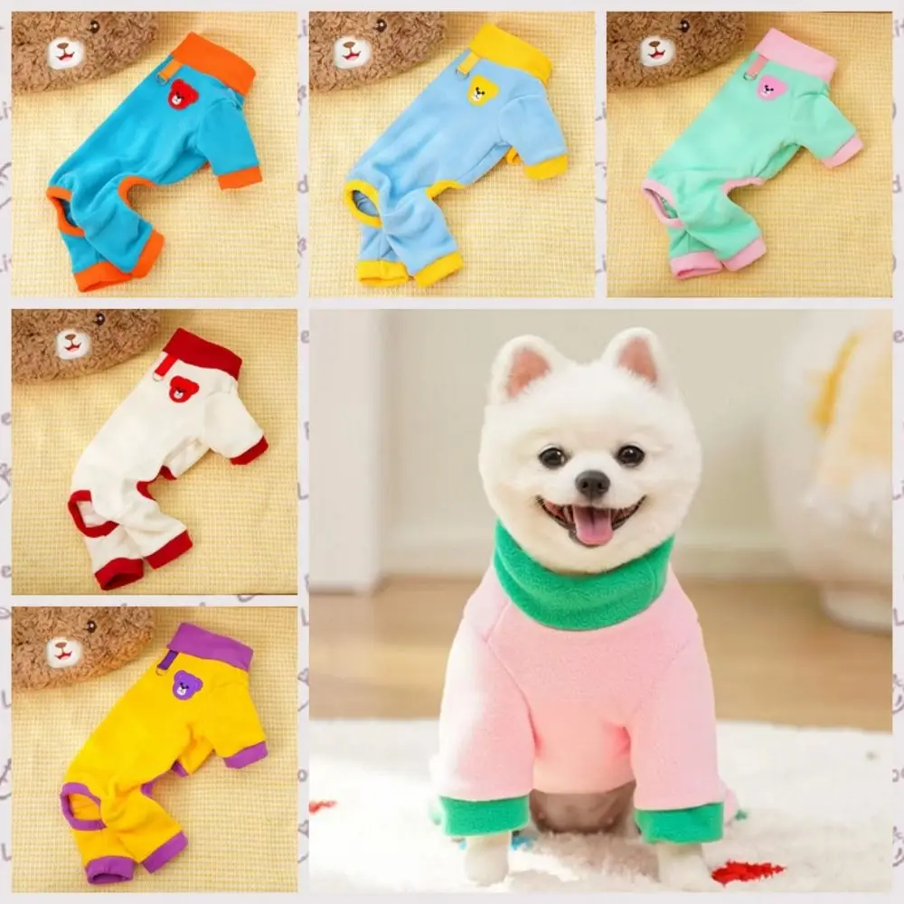 

Winter Warm Fleece Dog Jumpsuit Dog Pajamas for Small Medium Dogs Fashion Puppy Clothes Cute Soft Cat Jumpsuits Pet Dog Clothes