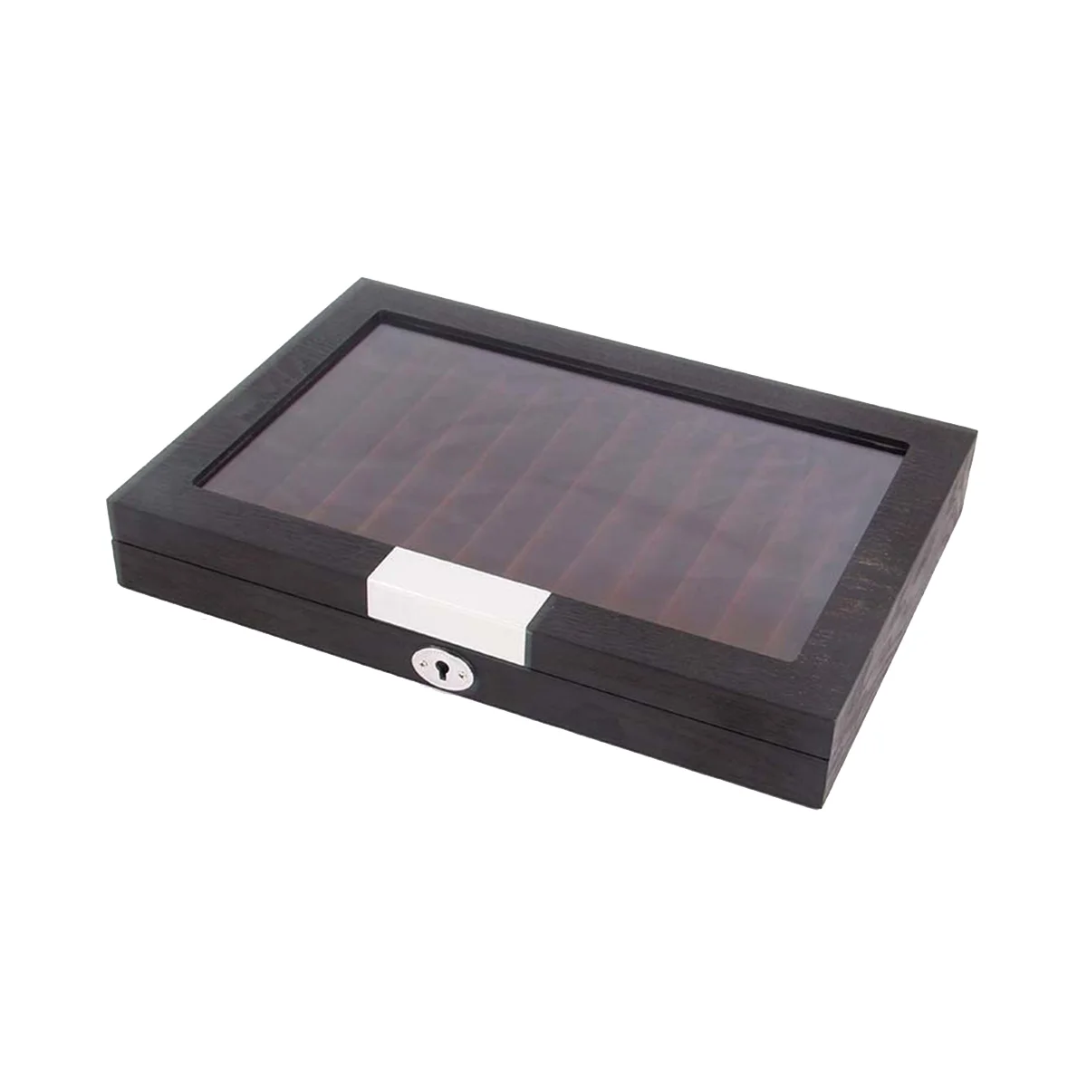 12 Slots Wood Pen Display Box Deluxe Pen Case with Key Transparent Window Fountain Storage Showcase