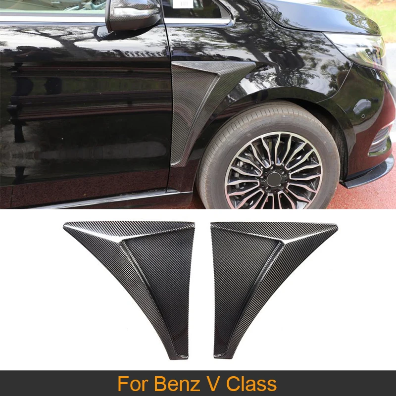 Carbon Fiber Side Fender Vent Trims For Mercedes Benz V Class 2016 - 2018 Car Front Side Vent Trims Covers Stickers