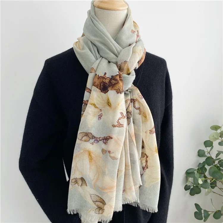 200CM 100CM Long Tassels Cashmere Luxury Designers Shawls Ring Pashmina Women Large Neck Accessories Lover Gift