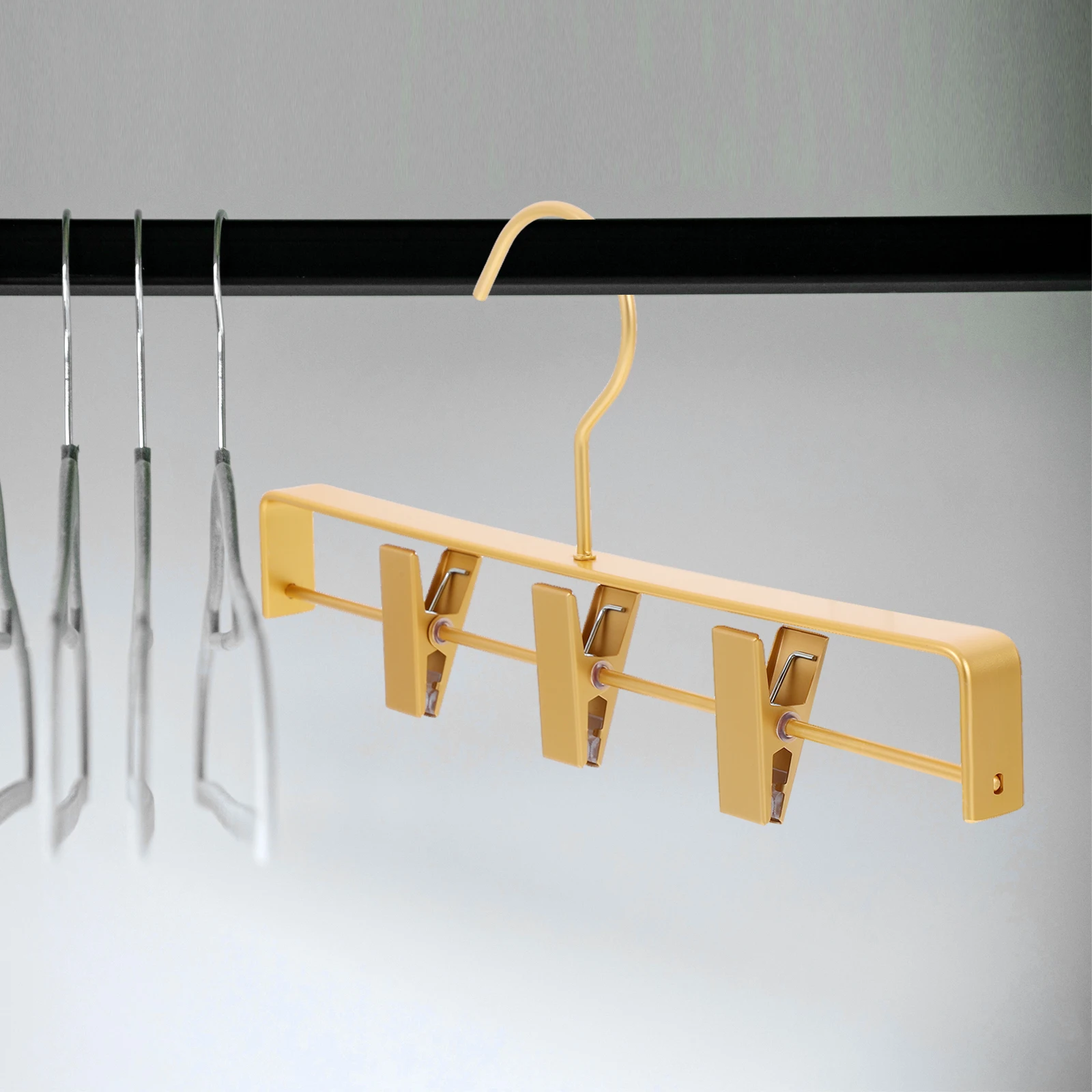 

Pants Rack Alloy Hangers Space Saving Clip Aluminum Jean Hooks for Closet Skirt Scarf Storage Organizer Metal trouser