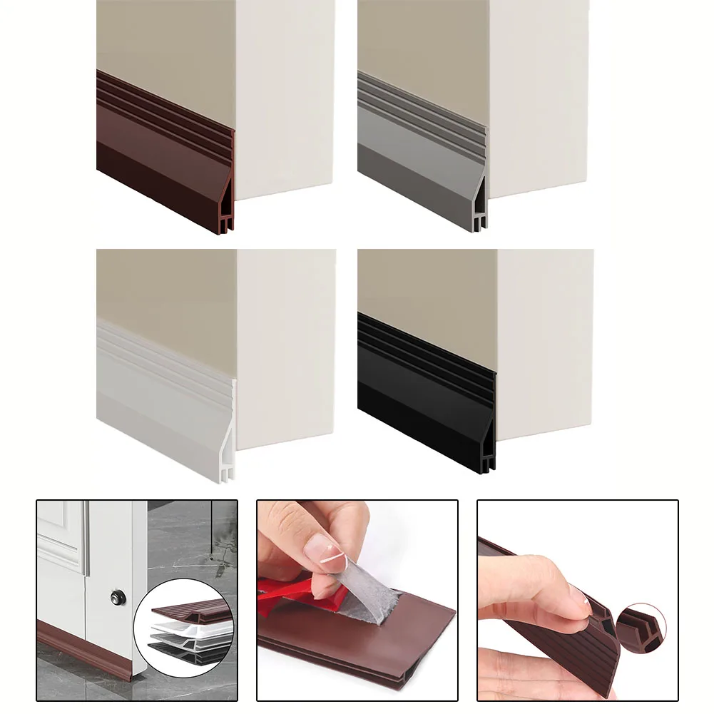 Door Draft Stopper TPE Material Three layer Seal Design Waterproof Adhesive Backing Suitable for Various Doors