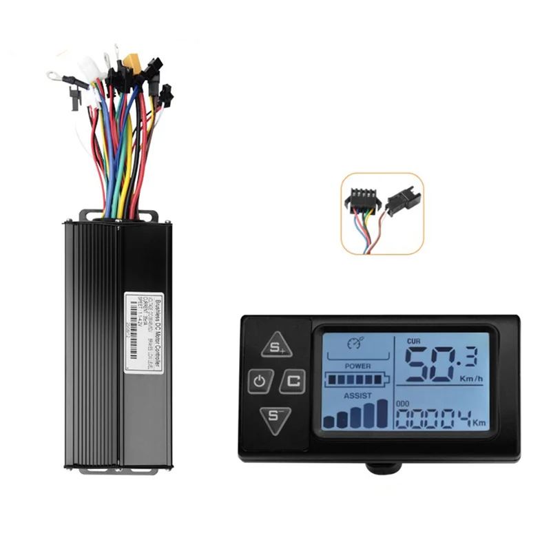 

TURE For Electric Mountain Bike Scooter Modification Brushless Motor Controller+ S861 LCD Kit SM5+ 2PIN 36V 48V 52V 35A 1500W