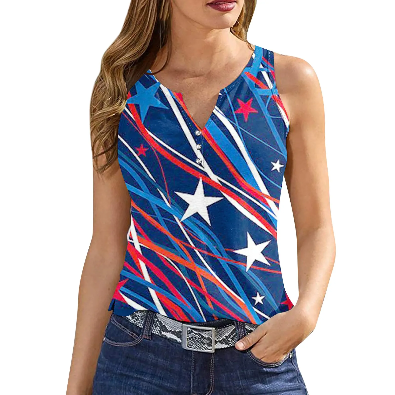 ملابس علوية نسائية أساسية برقبة على شكل V ، ملابس علوية مطبوعة للنساء ، رقبة حرف V يومية كاجوال ، موضة العطلات