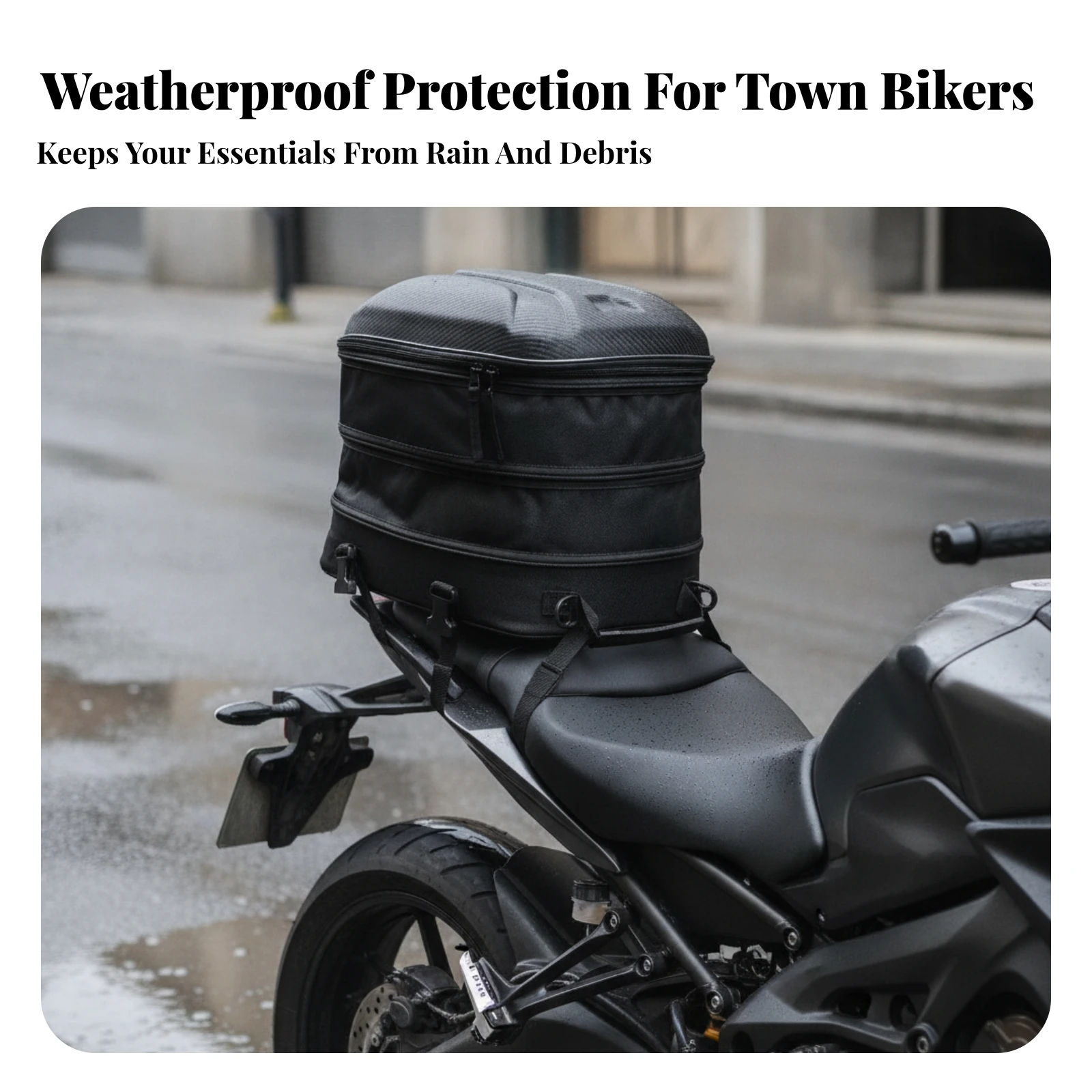 Motorcycle Tail Bag Tear-Resistant Motorcycle Rear Seat Bag Luggage Sleek Portable for Commuters, Road Trips