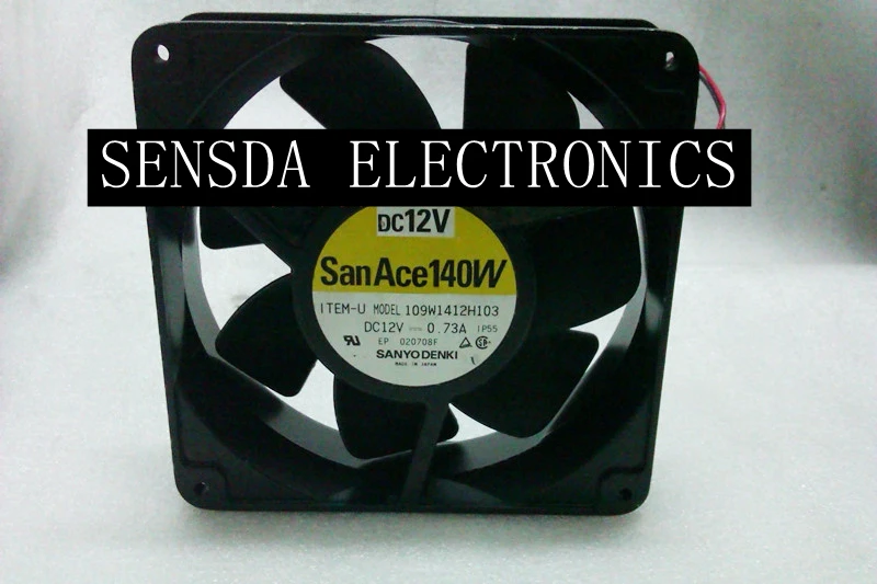 140mm fan For SANYO 109W1412H103 0.73A 14038 14CM Large Air Flow Aluminum Frame Heat Dissipating Fan 12V