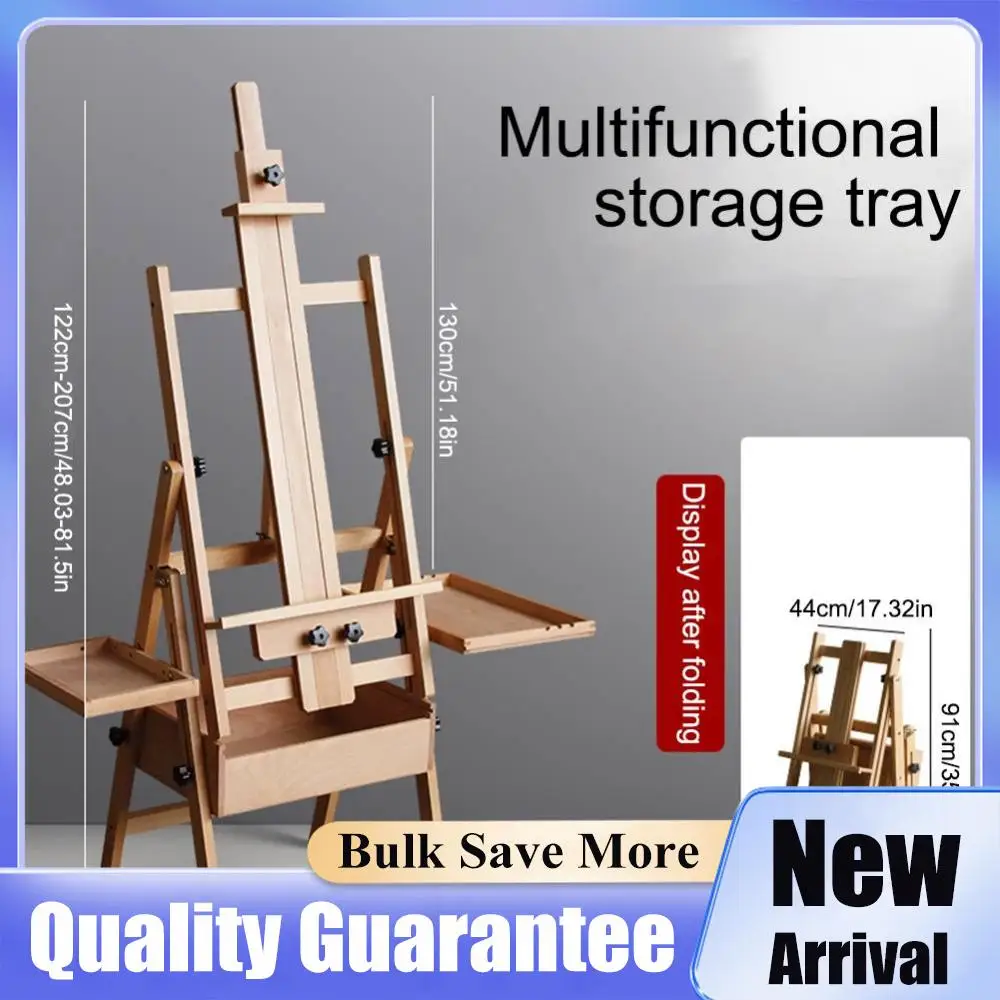 حامل مسطح قابل للطي من خشب الزان مع صينية درج وحامل رسم زيتي قابل للطي وقابل للتعديل للأطفال رسم زيتي