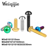 Weiqijie Titanium Bolt M3 / M4 / M5 x 6 8 10 12 15 18 20 25 30mm Allen Key for Bicycle Bottle Cage Fixing Screws