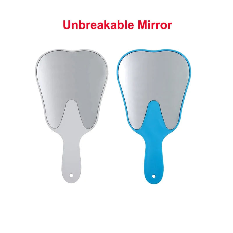 1Pc Tooth Shaped Mirror Handheld Plastic Makeup Mirror Dentist Mouth Mirror Unbreakable Mirrors