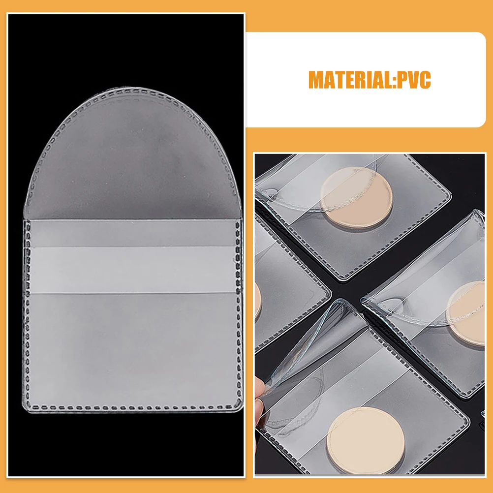 

100Pcs Clear Coin Holder Bag Thick PVC Coin Storage Organizer Large Space Protective Case for Coins Medallions Badges Perfect