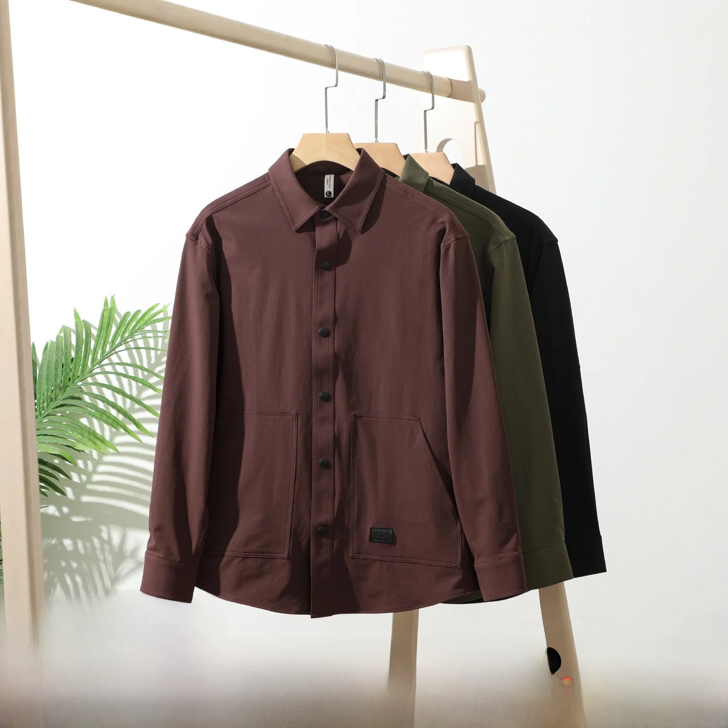 

Высококачественная мужская дышащая эластичная нейлоновая ткань-стойка из лайкры irt Qui-Dry, подходит для повседневного использования, длинного свека на пуговицах