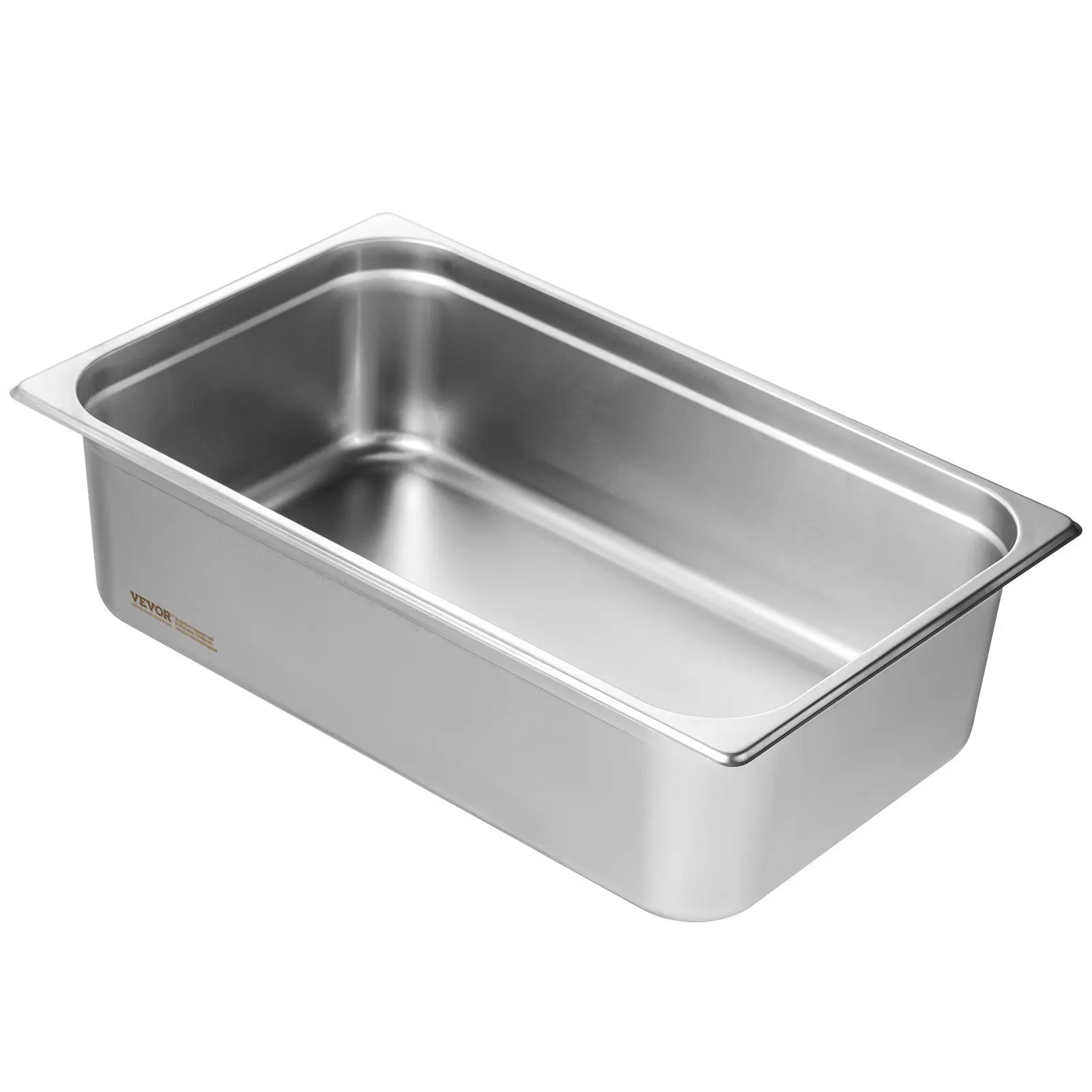 6 Pack Hotel Pans, Full Size Anti-Jam Steam Pan, 0.8mm Thick Stainless Steel Restaurant Steam Table Pan