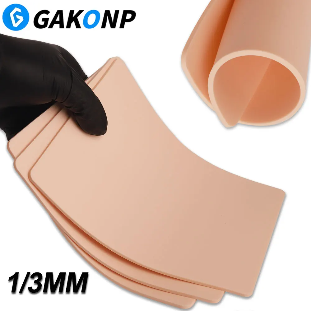 1MM/3MM Tattoo Practice Skin Double Blank Tattoo Skin Practice Soft ​Silicone Fake Skin 1/5/10/15pcs for Tattoo Beginners