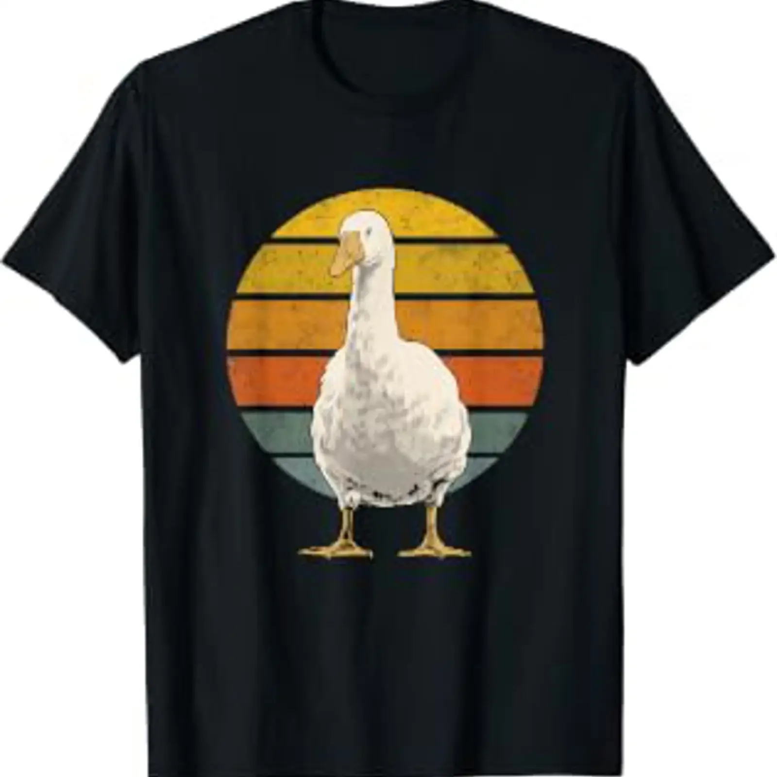 Vintage Goose Retro T-Shirt, Vintage-Waschung, Designerkleidung, weich, unisex, atmungsaktiv, dehnbar, für Herren, vielseitig, leicht lässig