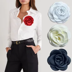 Korean High-grade Luxury Camellia Large Flower Stage Dual-use Brooches Suit Collar Brooch Needle Lapel Pin for Women Accessories