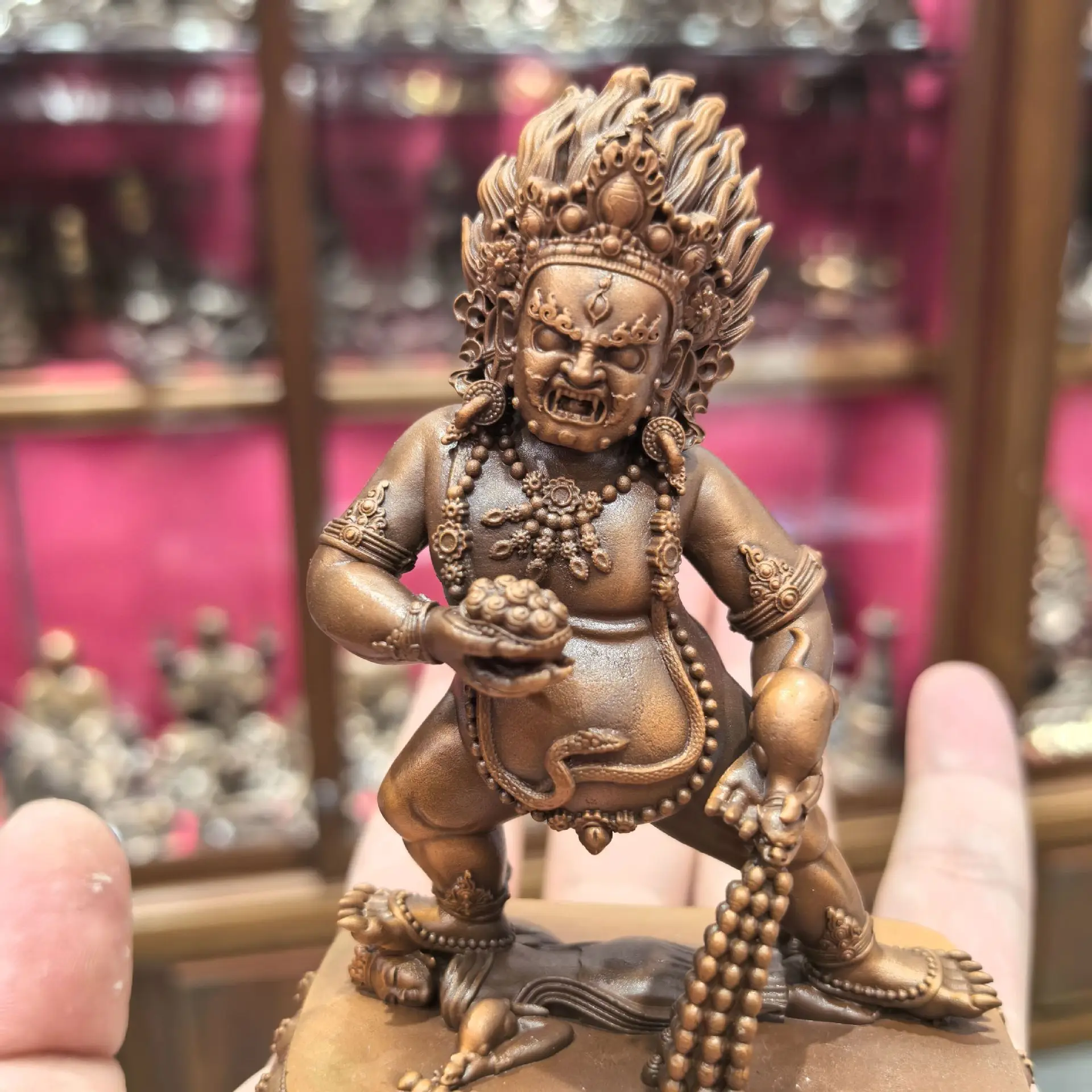 Black God Of Wealth Five-color Yellow God Of Wealth Zanla Sebo Copper Portable Buddha Hall OrnamentW1