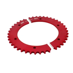 Red Chain Wheel Split Aluminum Sprocket 42T Tooth 420 Chains Disc Gear Transmission System Electric Motorcycle Accessories