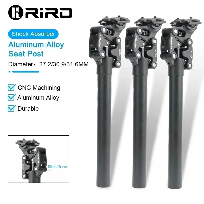 RIRO RCX SPS4 Bicycle MTB Seat Absorber 50mm Travel Seatpost 350mmx27.2 28.6 30.0 30.4 30.9 31.6 33.9mm Mountain Bike Seat Shock