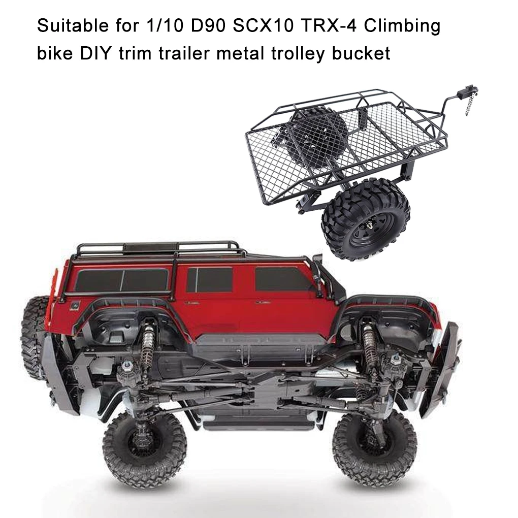 RCGOFOLLOW metalowa ramka do przyczepy RC symulacja dla 1/10 samochód Rock clawler zdalnie sterowany Truck Trail Trxs TRX-4 TRX4 osiowy SCX10 RC4WD D90 CC01