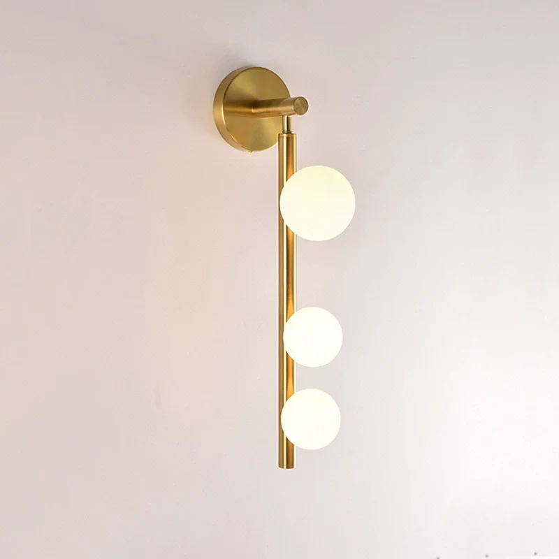 Gold Black Glass Modern Wall Lamp Led Light for Living Room Bedroom Corridor Nordic Loft Decor Sconce Bedside Wall Light Fixture
