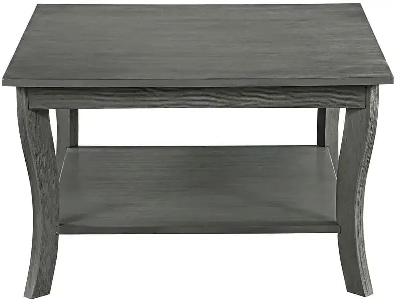 Customizable American Heritage Square Coffee Table, Wirebrush Dark Gray